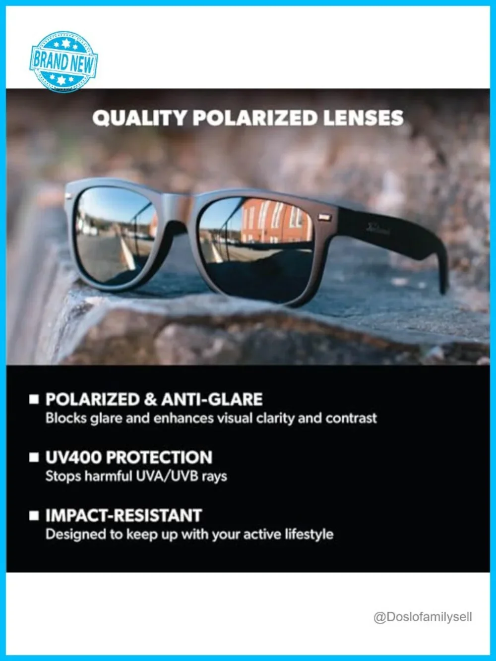 Polarized Sunglasses with UV400 Protection - Polycarbonate Frame